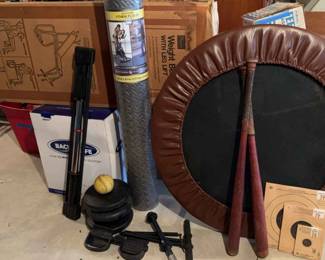 Sears Weight Bench With Keg Left, Mini Trampoline, Back 2 Life Back Pain Solution, AntiFatigue Foam