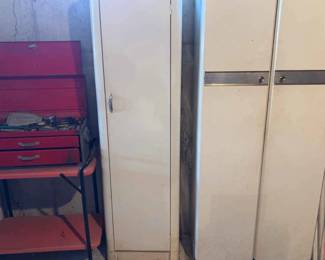 Vintage Marvel IMP Co Metal Storage Cabinets  Contents, Metal Cart, Tool Box Wirh Contents