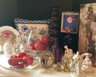 Various Vases , Figurines, Crystal, Candles