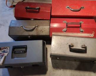Lot Of 6 Tool Boxes Full Of Various Tools Hammers Screwdrivers Others 
