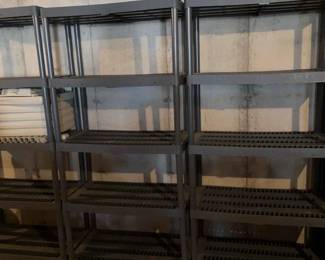 Four Plastic Shelving Units