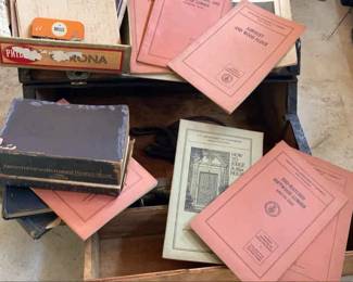 Vintage Wooden Handmade Toolbox Various Shop Literature 