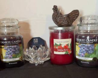 Yankee Candles, Tea Light Rooster, Swarovski Silver Crystal Candle Stick Holder, 