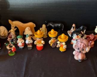 Vintage Jullar Levante Girl Figurines, Animal Candles, Goebel Figurine