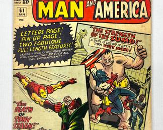 #7 • Marvel Comic Book #61 Tales Of Suspense Featuring Iron Man And Captain America "The Death Of Tony Stark!"