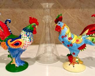 Danish Decanter, Poultry In Motion Collectible Roosters