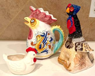 Collectible Rooster Pitcher, Pottery