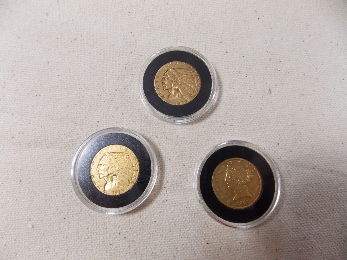 3 $5 Gold American Eagles