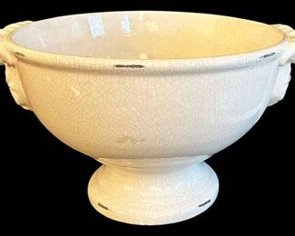 Decorative White Rustic Tureen Bowl