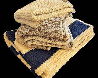 Three Handmade Chenille Blankets