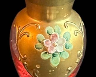 Miniature Pink Art Glass MuranoStyle Vase