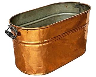 Antique Copper Boiler Planter Tub