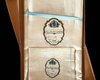 Vintage Irish Damask Linen Unused