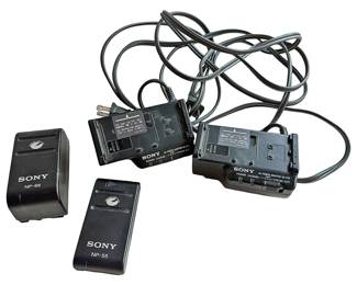 Two Sony Camcorder Batteries with Chargers