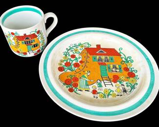 Vintage Arabia Finland Plate Mug