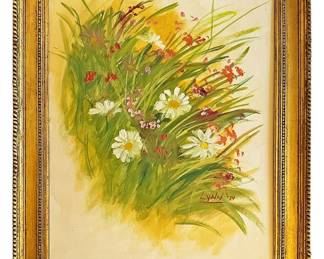 Original Meadow Painting in Gold Frame