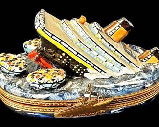Numbered Limoges Sinking Titanic Box