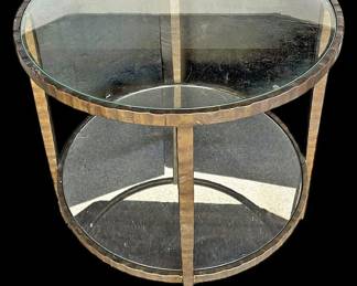 Round Metal Glass Table