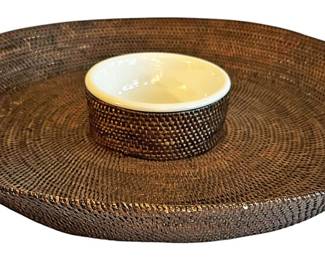 Pottery Barn Large Wicker Serving Platter