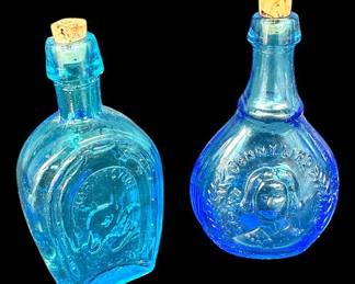 Miniature Blue Glass Apothecary Bottles