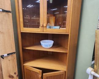 Teak corner cabinet