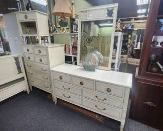 MCM bedroom suite (Full bed, dresser, chest of drawers, night stand)