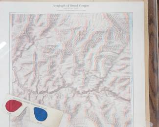3D map of the Grand Canyon with viewing glasses