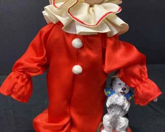 Tommy The Clown Porcelain Doll With Dog
