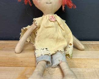 Small Raggedy Ann Cabbage Patch Type Hand painted Doll
