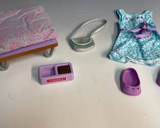 American Girl Teal Dress Outfit Star Blue Silver Purse Sleep And Sack Pet Set