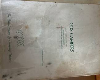 this is the paperwork to a vintage Cox camper that is stored in the garage