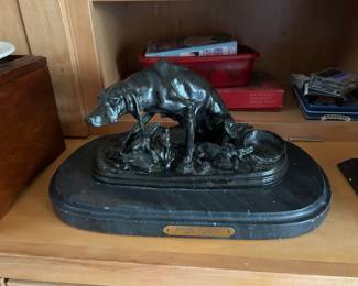 Antique "Bitch and Pups" Bronze by Mene