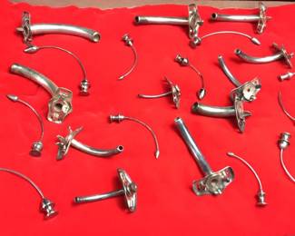 11 Surgical Tracheostomy Tubes - Sterling Silver, Medical. Oddity.