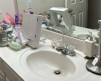 hot rollers, makeup mirror