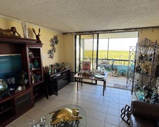 A wide angle shot of the living room
