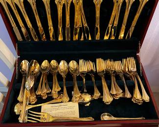 Gold electroplated flateware