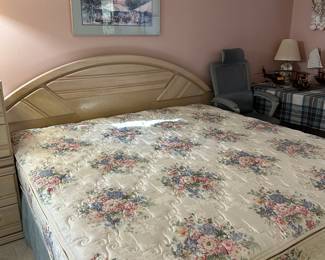 Queen bed with matching frame