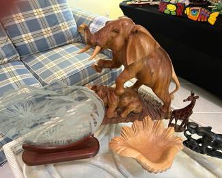 Hand carved elephants