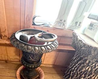 Heavy Planter & Log Table