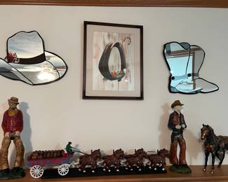 Cast Iron Wagon Train, Bronze Horse, & More