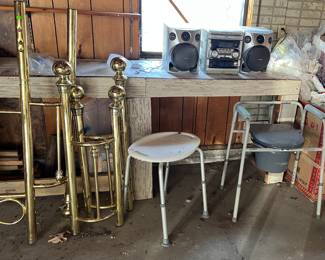 Stereo, Portable Pot, Shower Chair, Brass Bed