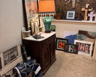 Antique marble top sideboard