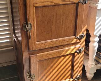 Vintage White Clad Icebox