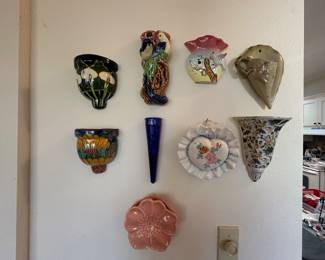 vtg  flower wall pockets