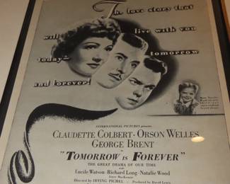 "Tomorrow Is Forever"  framed movie poster.