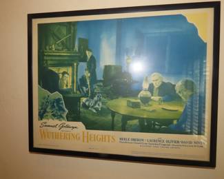 "Wuthering Heights"  framed movie poster.