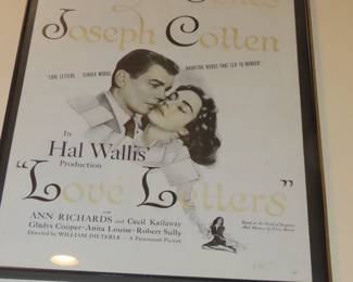 "Love Letters"  framed movie poster.