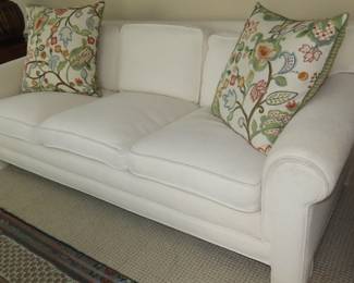 White fabric sofa.