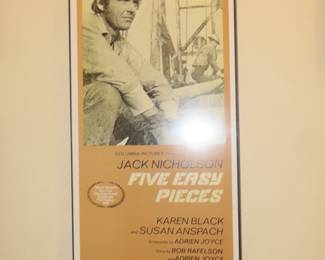 "Five Easy Pieces"  framed movie poster.