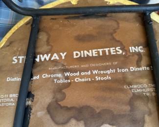 Steinway Dinettes, Inc / Queens NY - 3 pc. Mid-Century Modern Dinette Set Designed by Umanoff McCobb (Table - 30"D x 29"H, Chairs - 14"W x 19" Seat Height x 40" Back Height / 2 available) (Great Condition!)